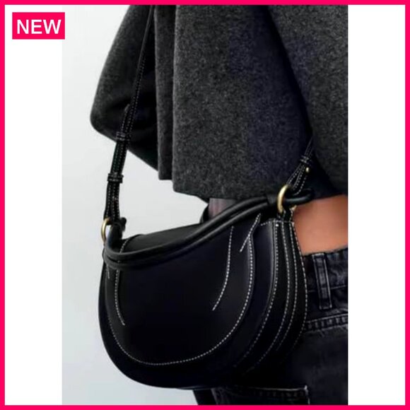 Slouchy PU Leather Hobo Tote Crossbody Shoulder Bag Purse - Picture 3 of 8